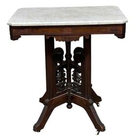 Aesthetic Movement Victorian Marble Top Lamp Table
