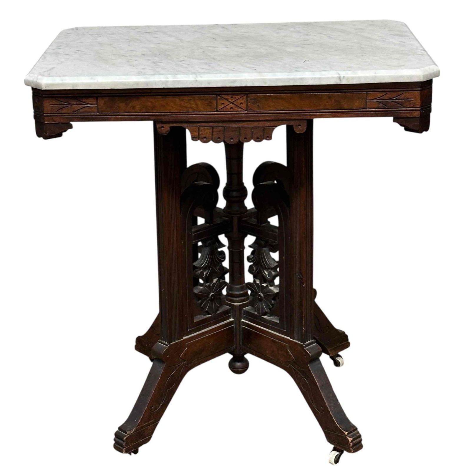 Aesthetic Movement Victorian Marble Top Lamp Table (1 of 17)