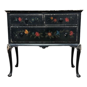 Antique Floral Motif Painted Server / Chest