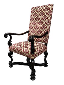 19th Century Jacobean Style Tall Back Arm Chair