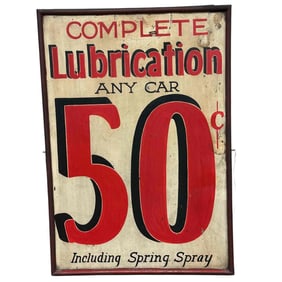 Vintage Automotive Lubrication Sale Metal Sign