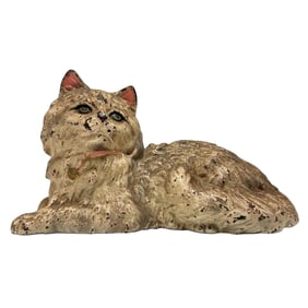 Hubley Cast Iron Cat Doorstop Signed