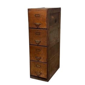 Four Drawer American Oak Filing Cabinet