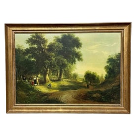 Sunday Morning to Church Framed Americana Litho