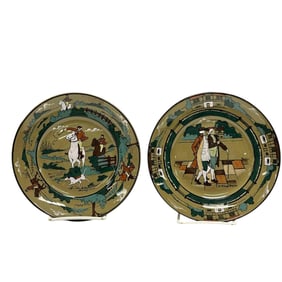 (2) DELDARE Buffalo Pottery Plates