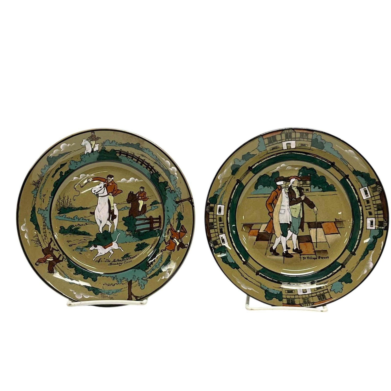 (2) DELDARE Buffalo Pottery Plates: Measuring approx 7.5" diameter. Good condition, no issues, see photos