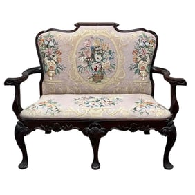 Maitland Smith Irish Queen Anne Style Settee / Bench