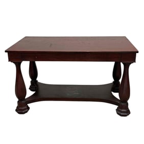 American Mahogany Library Table / Desk ca. 19th C