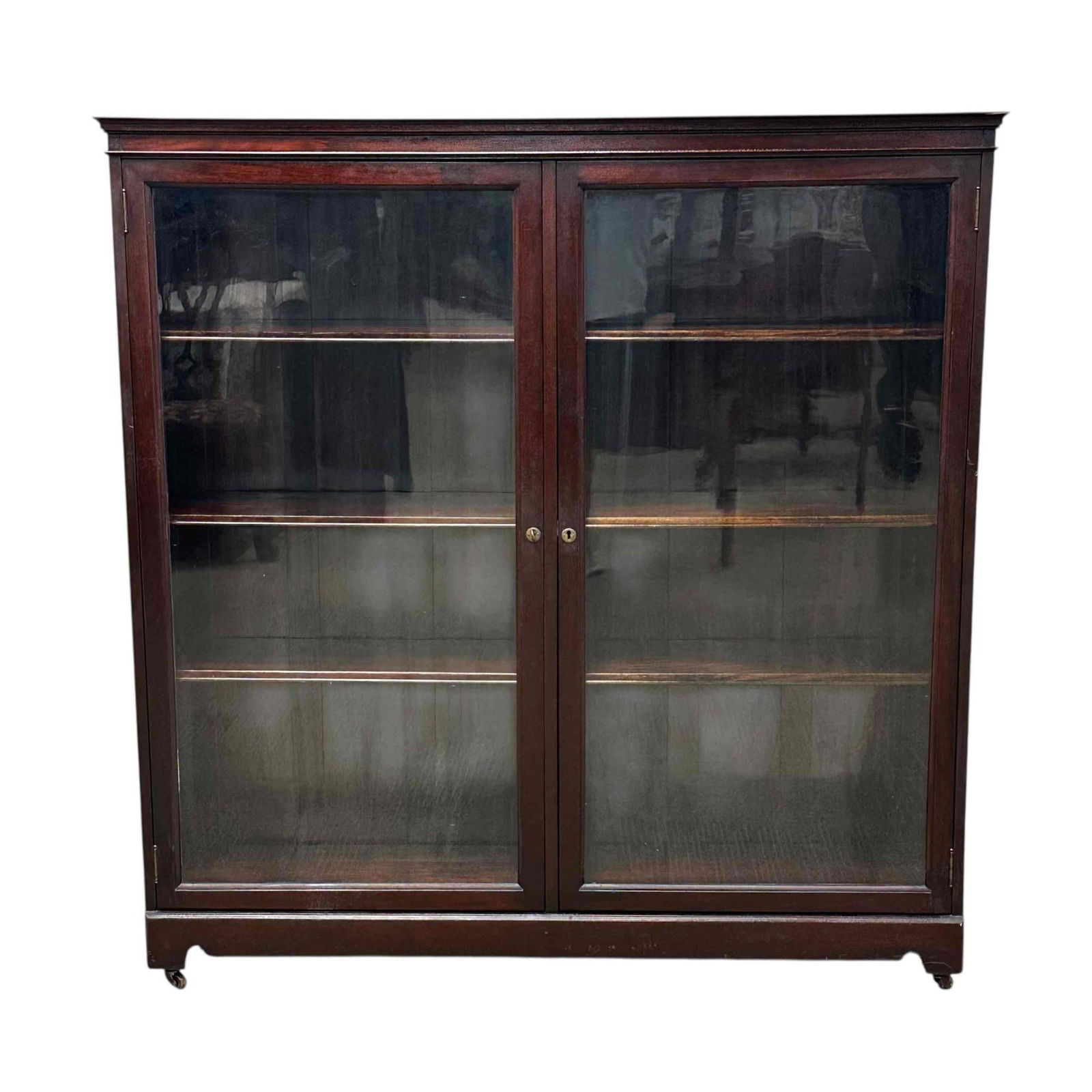 Antique American Mahogany 2 Door Bookcase (1 of 20)