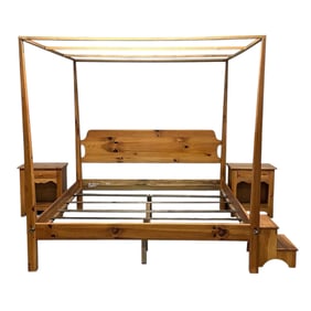 Country Pine Canopy Bed and Bedside Stands by Ethen Allen
