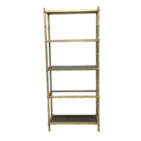 Mid Century Modern 5 Tiered Brass Shelving Unit / Display