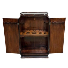 Art Deco Mahogany Locking Bar / Liquor Cabinet