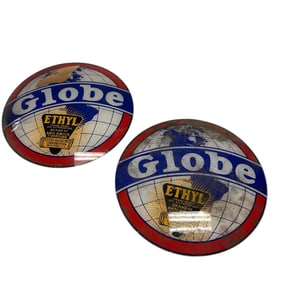 Globe Ethyl Glass Gas Pump Globe Face (2) 13.25"