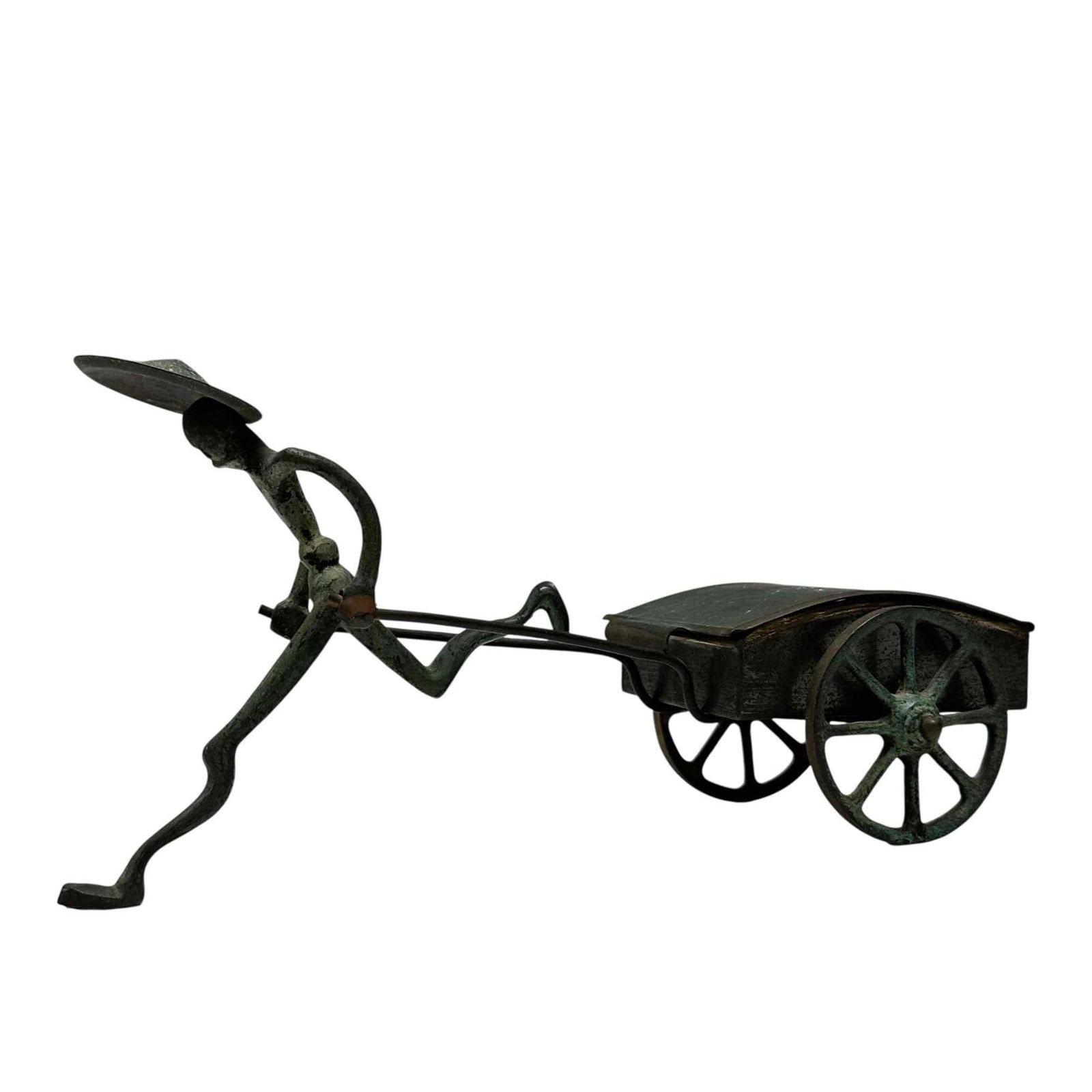 Bronze Rickshaw Sculpture Cigarette Case HAKULI Israel (1 of 20)