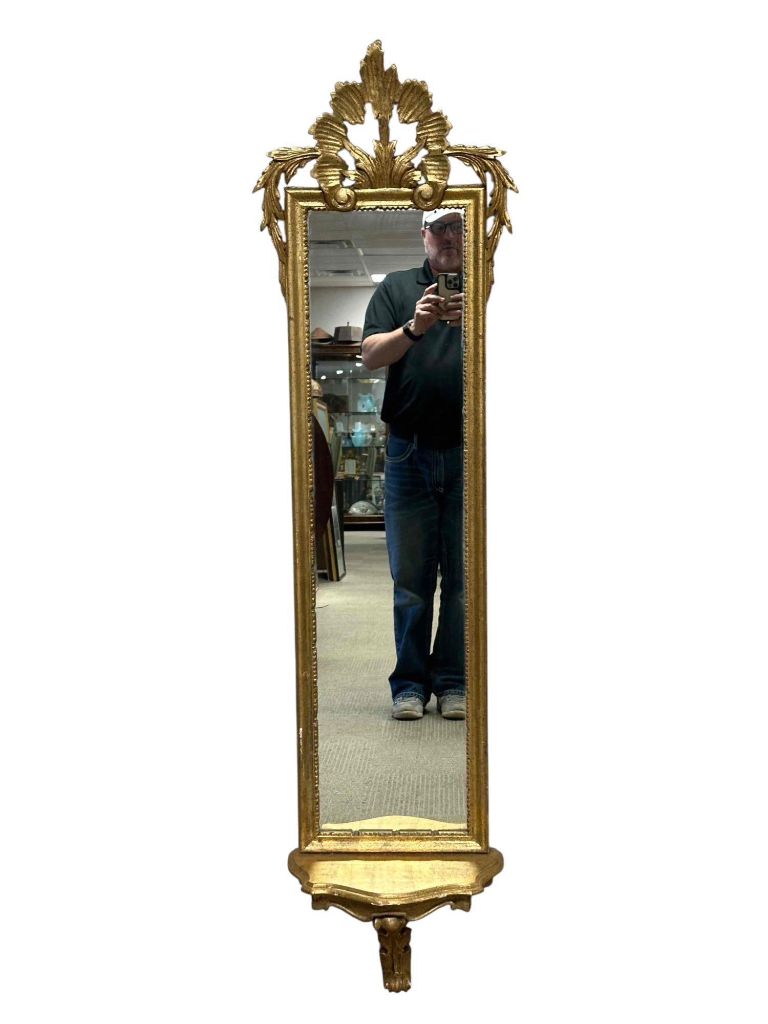 Louis XVI Style Italian Carved and Gilt Tall Mirror (1 of 18)