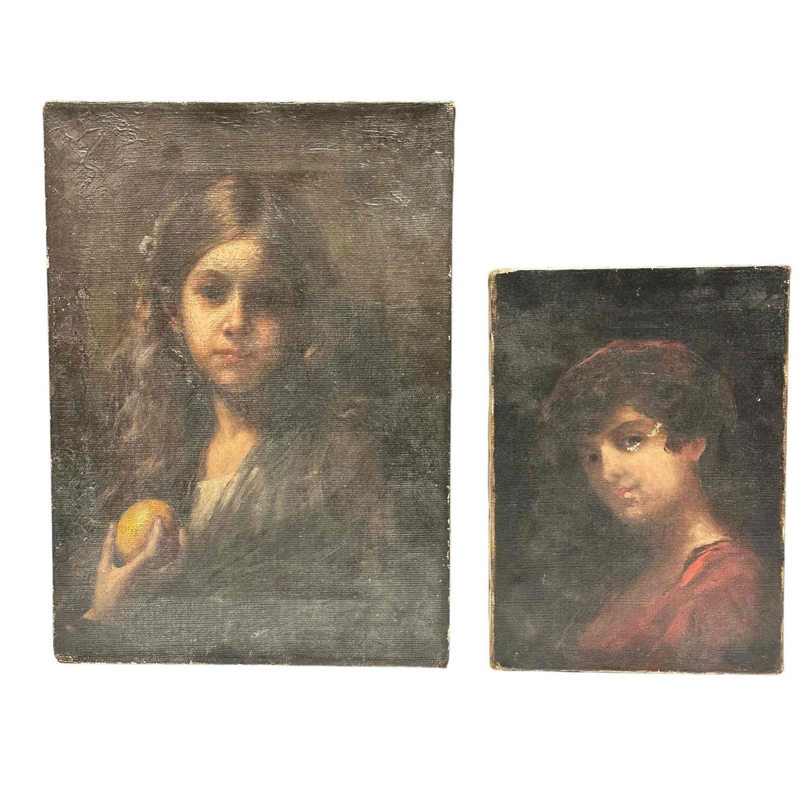 (2)19th Century Oil on Canvas Portraits of Children - H. InGres (1 of 20)