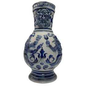 German Salt Glaze Stoneware Pitcher / Tankard