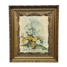 20th Century Flower Bouquet Watercolor by K. Syler