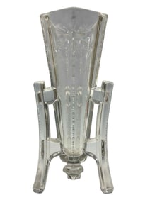 Unique Tripod Glass Vase with Patterned Sides
