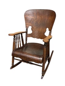 Late 19th Century American Oak Rocking Chair