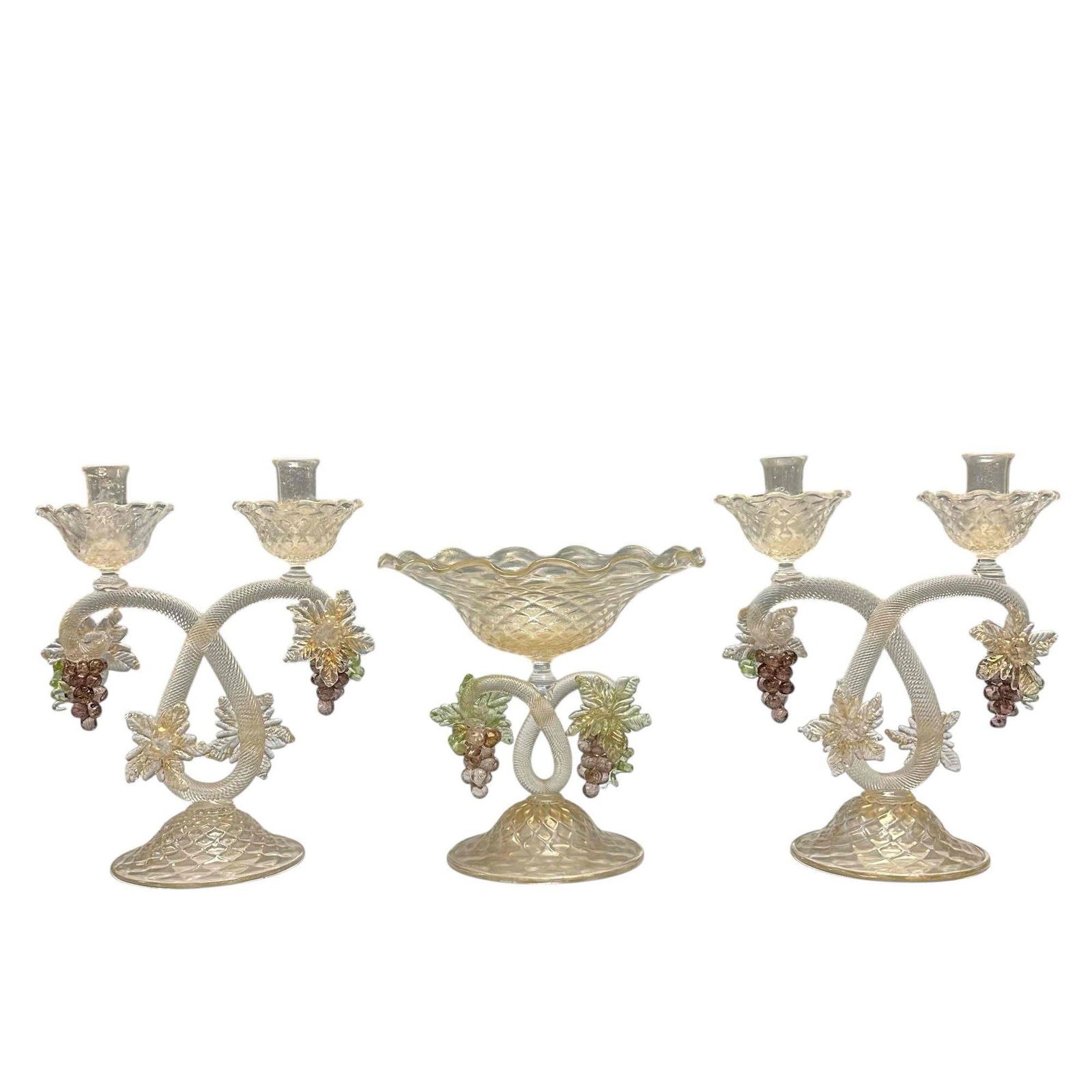 Salviati Venetian Murano 3pc Garniture Console Set (1 of 20)