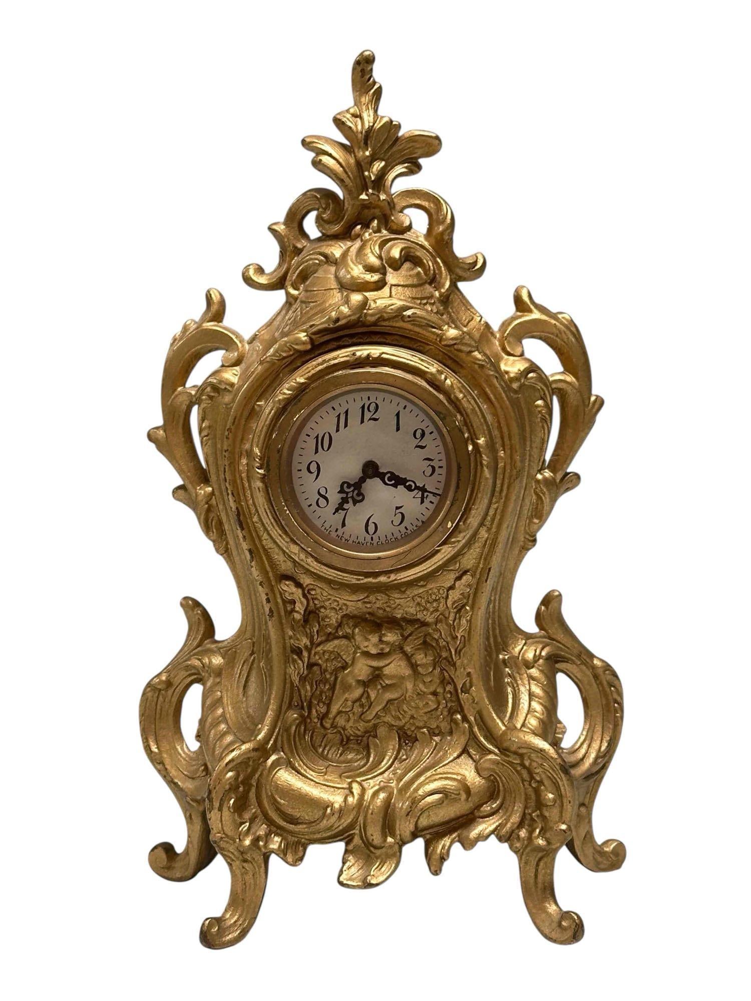 New Haven Clock Co. French Rococo Mantle Clock (1 of 16)