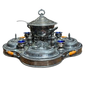 American Silverplated Lazy Susan Server Warming Service