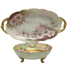 (2) Fine Limoges French Hand Painted Dishes - TV Limoges