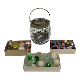 Large Collection of Assorted Antique Marbles