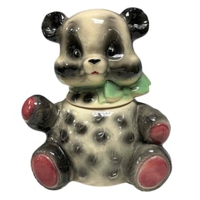 Brush Pottery Panda Bear Cookie Jar 1950's