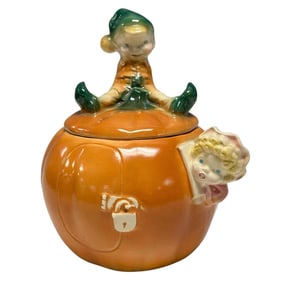 Peter Pumpkin Eater Cookie Jar by Brush Pottery 1950's