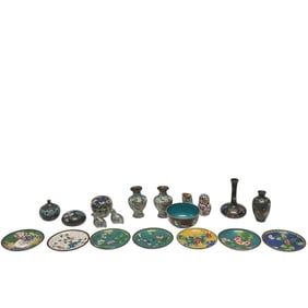 Chinese Miniature Cloisonne 20 Piece Collection
