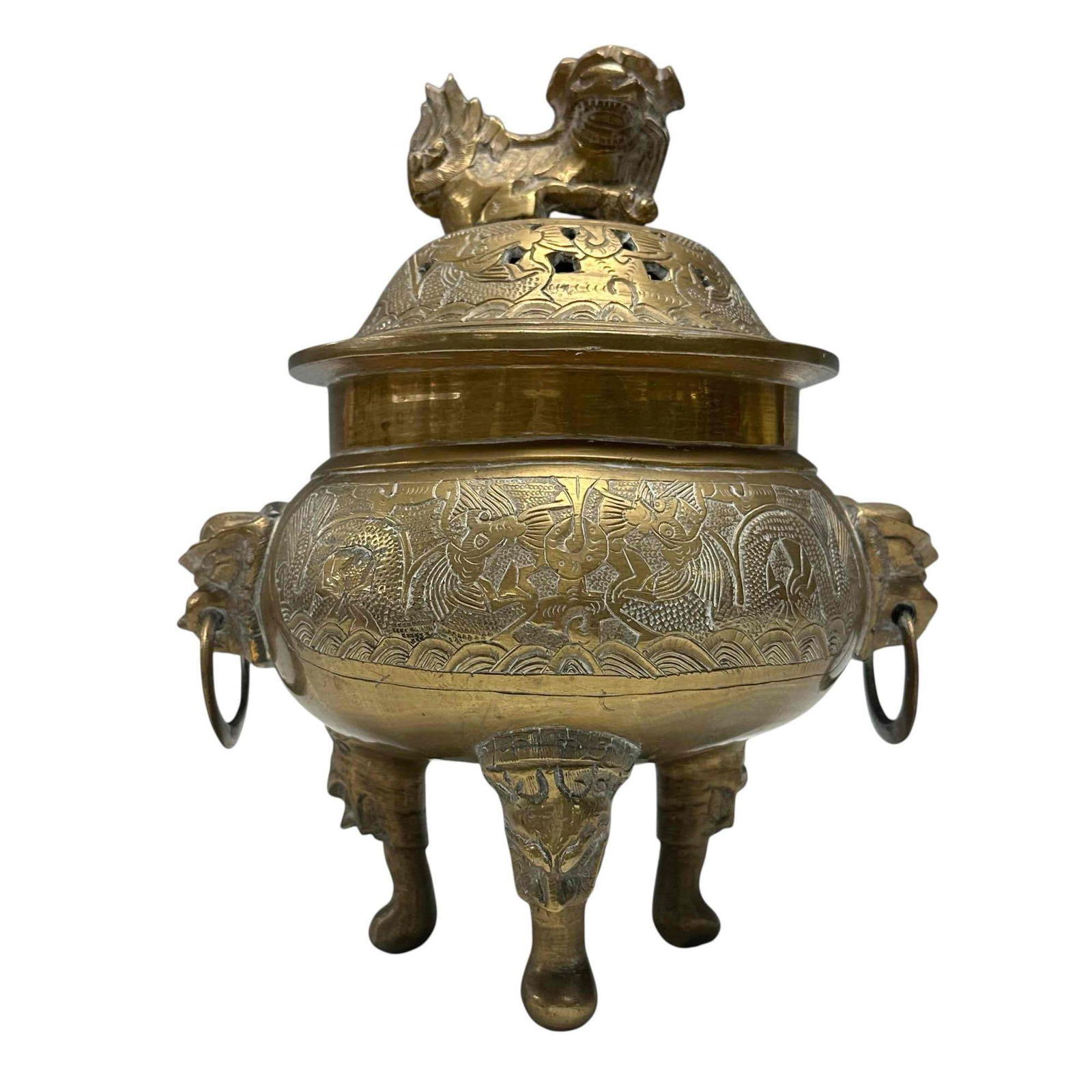 Chinese Incense Burner with Foo Dog Finial (1 of 20)