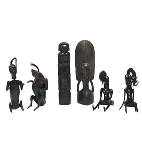 African Carved Ebonized Sculptures (6)