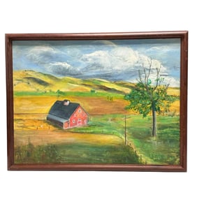 American Margaret H Lorang Oil on Canvas Ohio Landscape