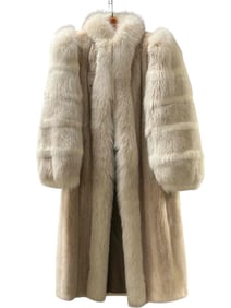 Full Length Silver Fox Fur Coat