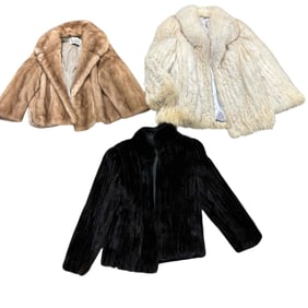 Three Vintage Ladies Fur Jackets