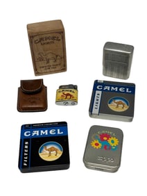 Camel Cigarettes Cases and Lighters Grouping