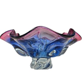 Murano Italian Art Glass Pedestal Bowl