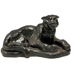 Mid Century Black Panther Sculpture