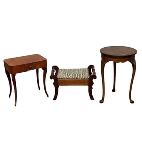 Two Small Stands and a Footstool