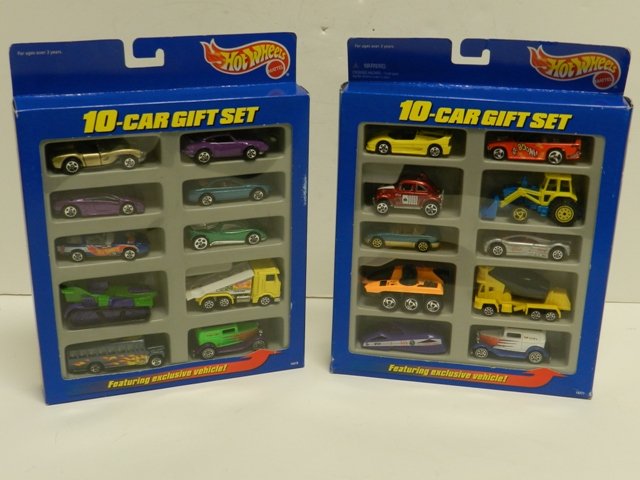 2 Hot Wheels 1997 "Toys R Us" Exclusive 10-car gift set: Mint in boxes. Limited production. Circa 1997.