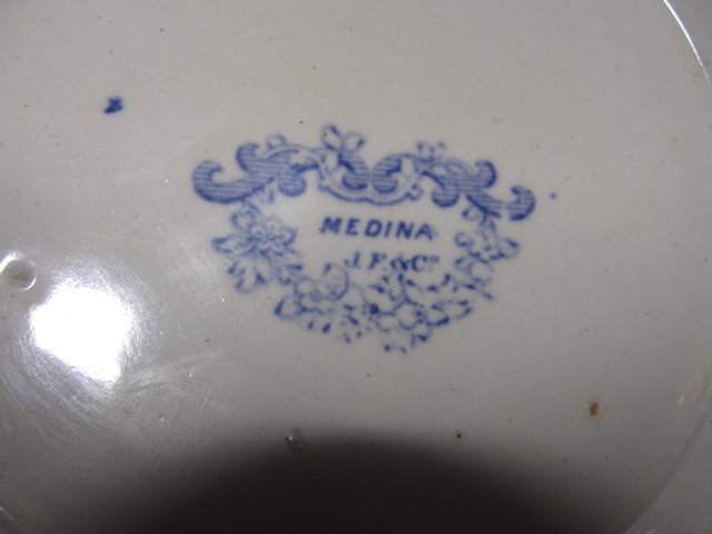 Antique Blue Transferware Tureen/Underplate - 9