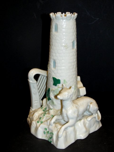Belleek Castle Vase With Wolf Hound And Harp May 05 2013