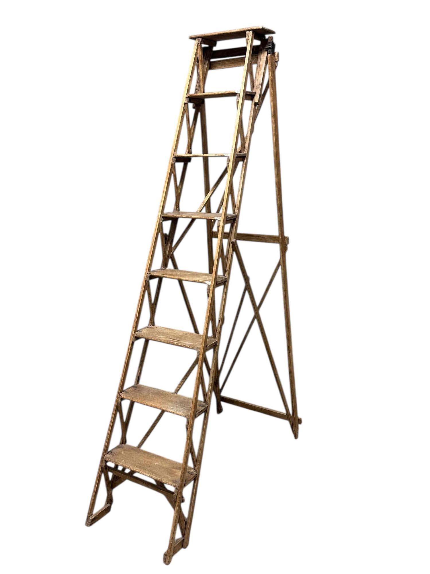 Early English Pine Ladder by Heathman & Co. Makers LONDON (1 of 20)