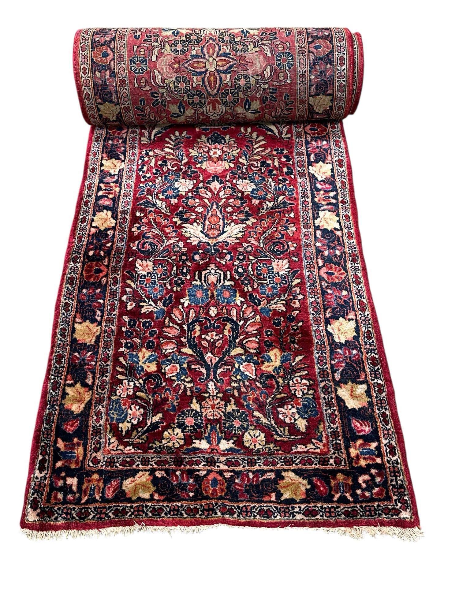 23ft Antique SAROUK Carpet Runner (1 of 20)