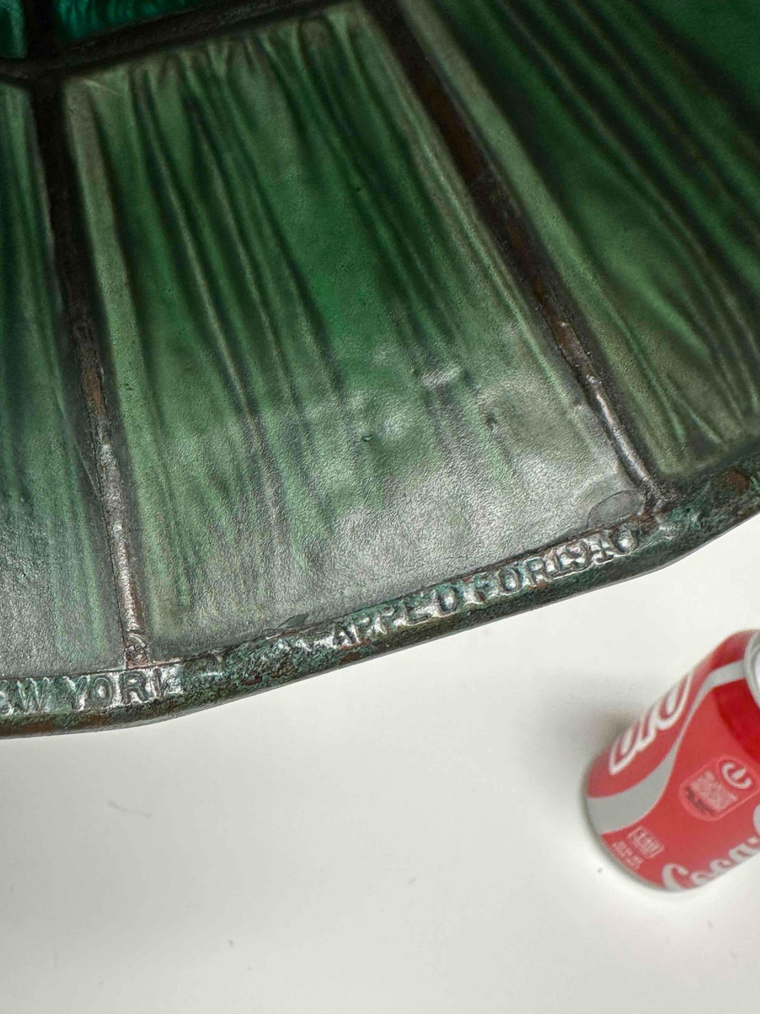 Tiffany Studios Linen Fold Shade on Griffin / Dragon Wall Sconce - 18