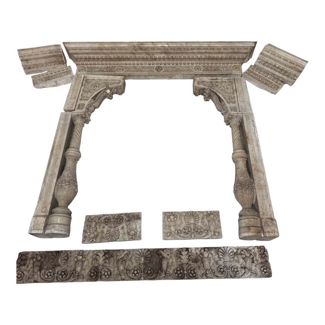 FINEST Carved Italian Marble Fireplace Mantle (1 of 20)