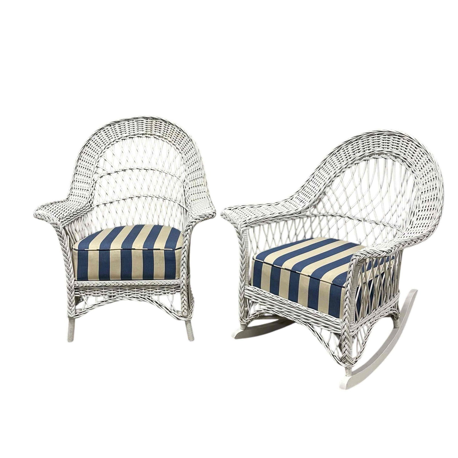 Pair - Bar Harbor Wicker Chair and Rocker Set (1 of 20)