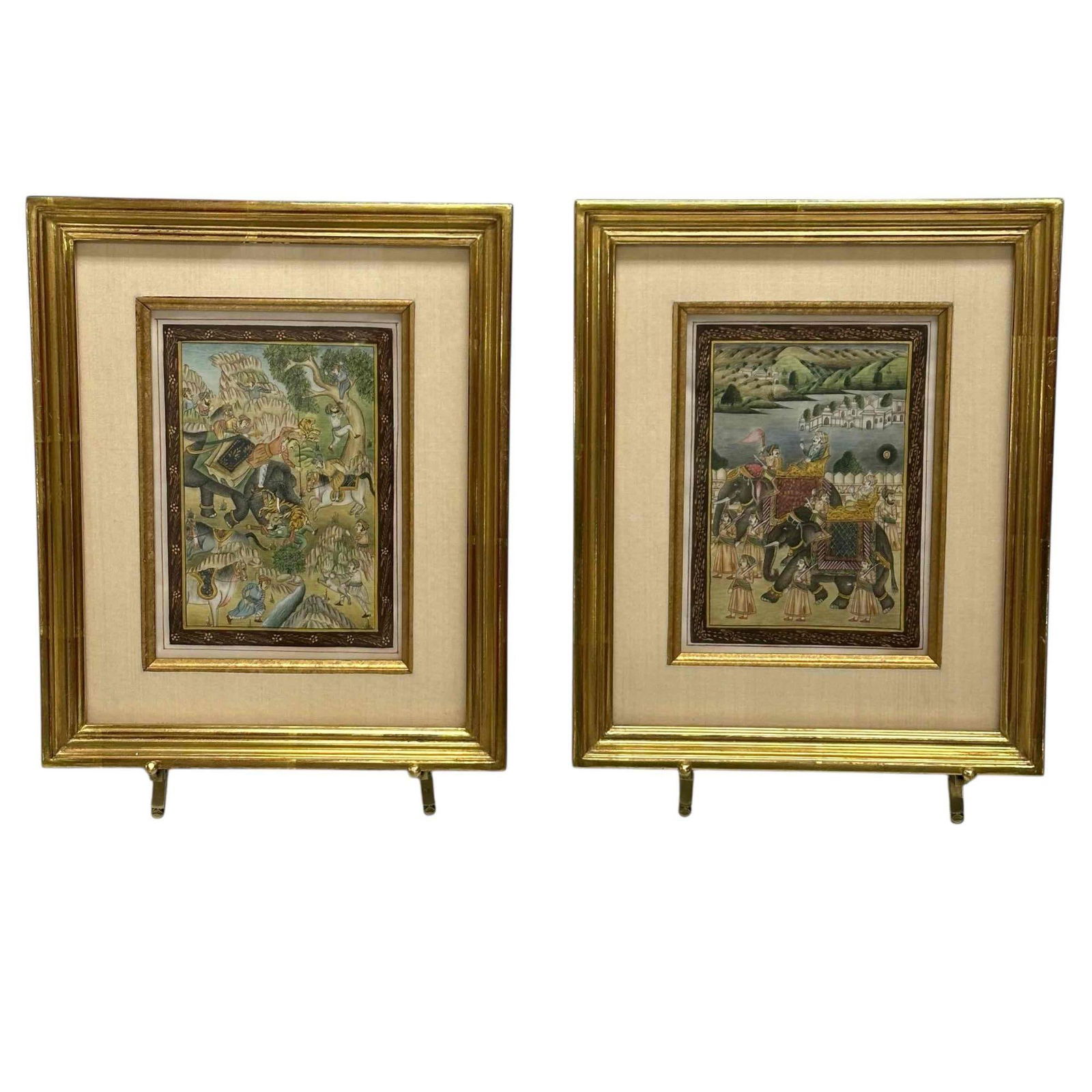 Mughal Indian Royal Life Framed Miniature Paintings (2) (1 of 20)